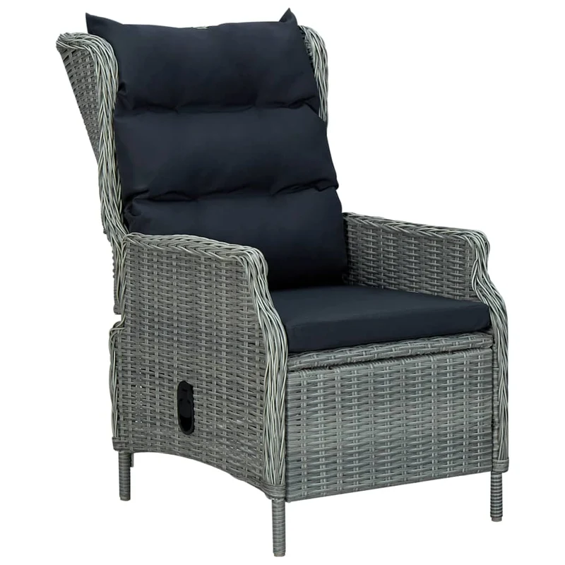 Ensemble de salle à manger de jardin meuble extérieur 9 pièces gris clair 02_0014093