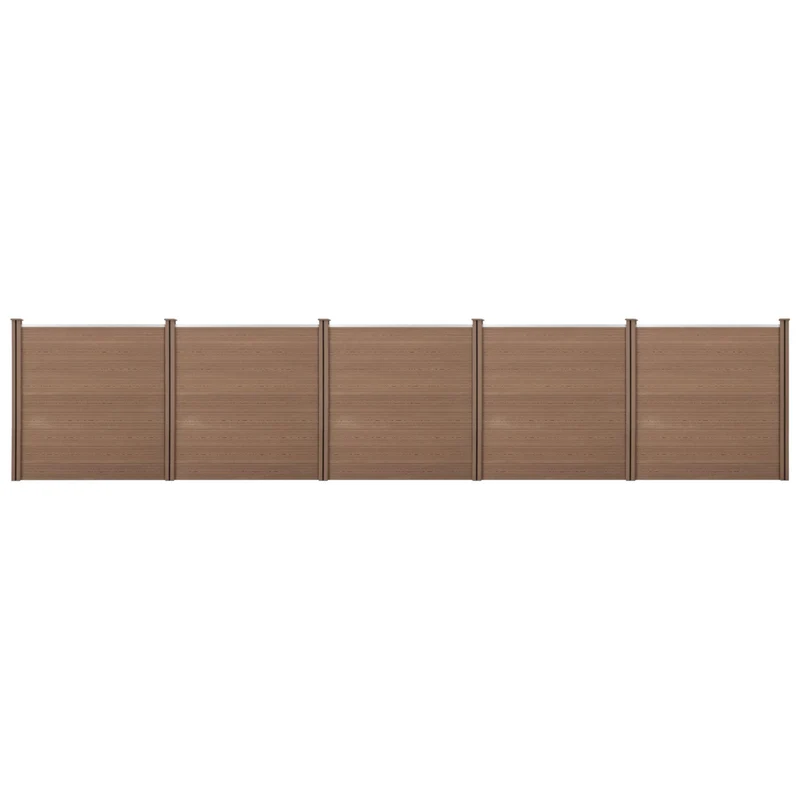 Clôture brise vue brise vent bois composite (wpc) brun 183 x 879 cm 03_0001448