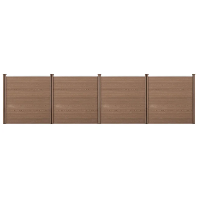 Clôture brise vue brise vent bois composite (wpc) brun 183 x 705 cm 03_0001447