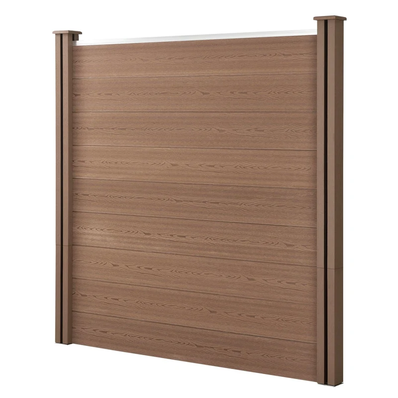 Clôture brise vue brise vent bois composite (wpc) brun 183 x 705 cm 03_0001447
