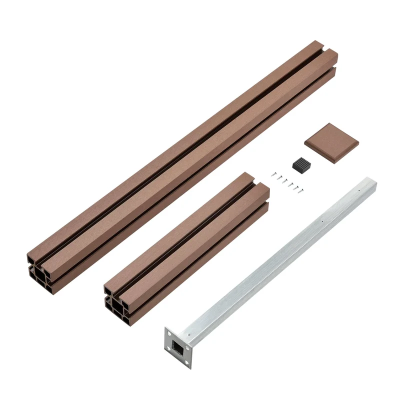 Clôture brise vue brise vent bois composite (wpc) brun 183 x 705 cm 03_0001447