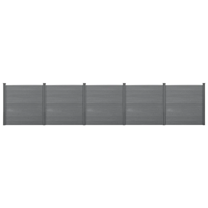 Clôture brise vue brise vent bois composite (WPC) 183 x 879 cm gris 03_0001452