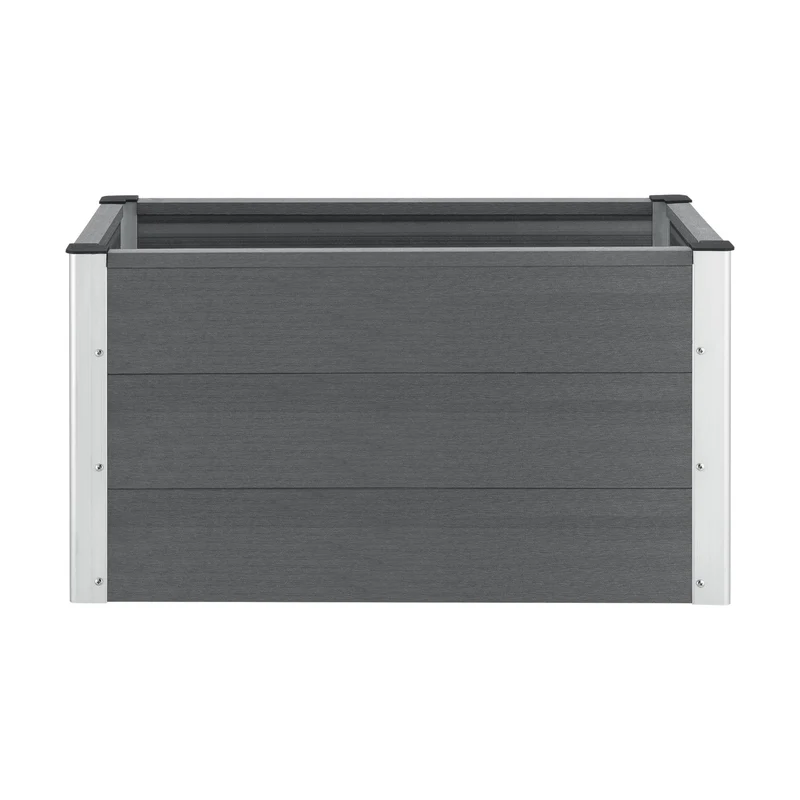 Caisse à fleurs bac à fleurs pot de fleurs bois composite WPC 100 x 50 x 50 cm gris 03_0001244