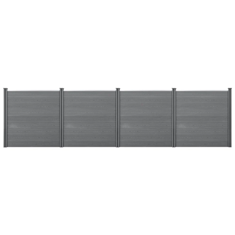 Clôture brise vue brise vent bois composite (WPC) 183 x 705 cm gris 03_0001451
