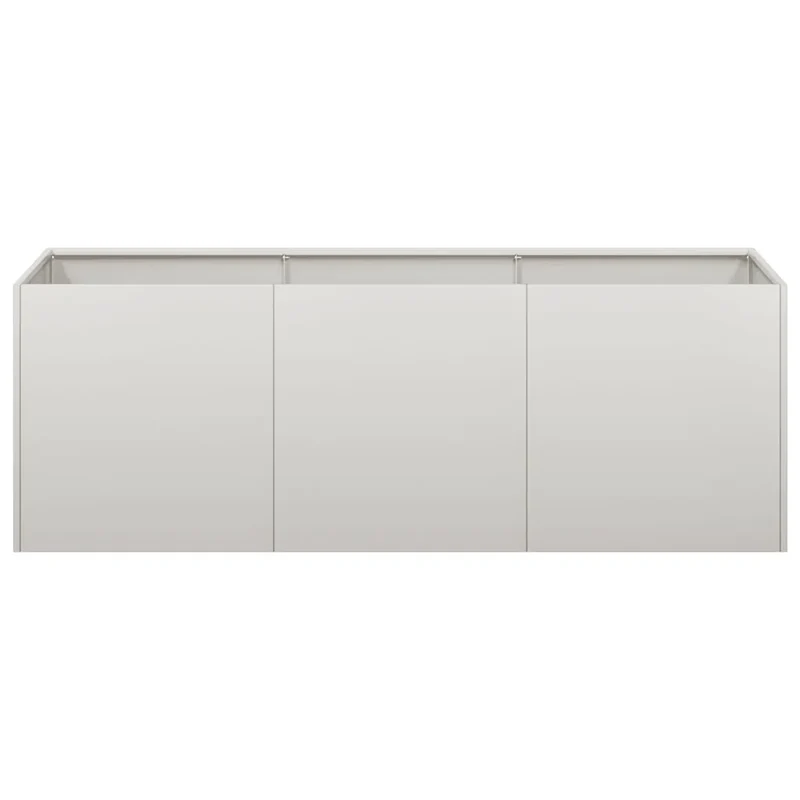 Jardinière moderne à fond ouvert 120 x 40 x 40 cm pour balcon jardin stable en acier inoxydable gris 02_0051468