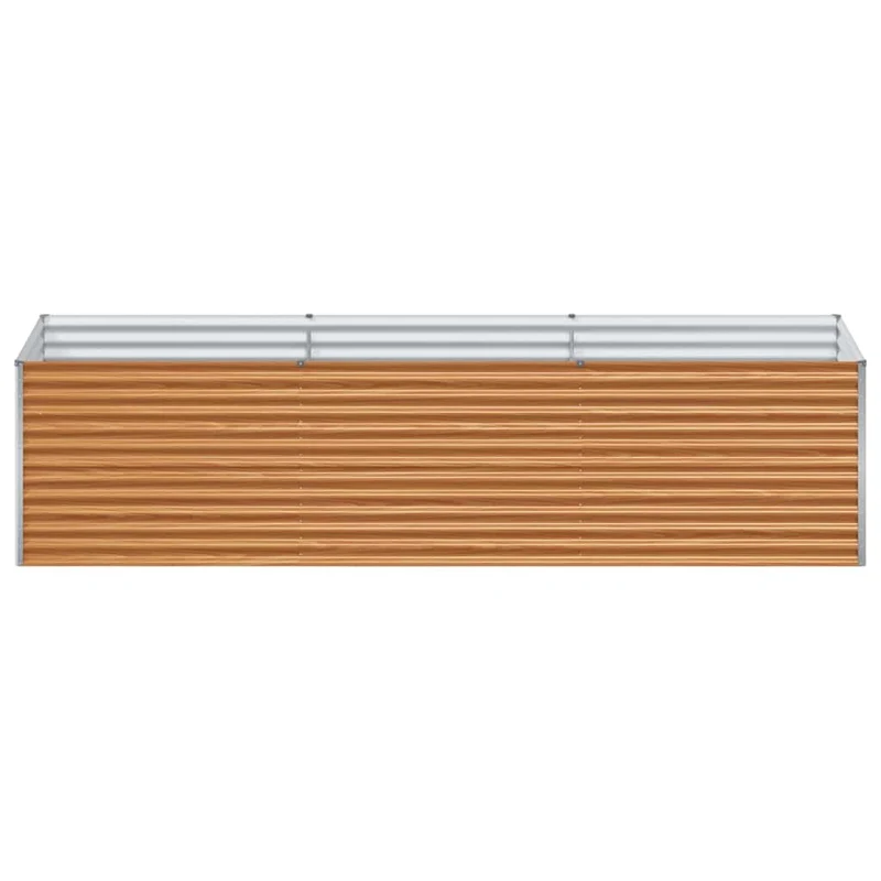 Jardinière surélevée extérieur 290 x 100 x 68 cm drainage optimal style industriel en acier galvanisé marron clair 02_0059055