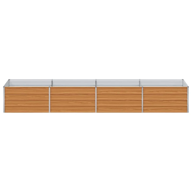 Jardinière surélevée en acier galvanisé style industriel chic jardin terrasse 320 x 80 x 45 cm en acier marron clair 02_0059024