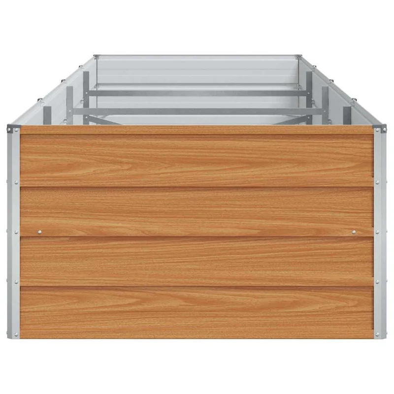 Jardinière surélevée en acier galvanisé style industriel chic jardin terrasse 320 x 80 x 45 cm en acier marron clair 02_0059024