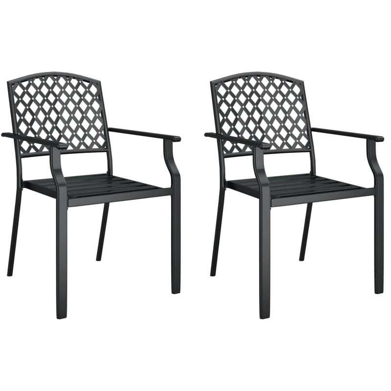Ensemble de salle à manger de jardin meuble extérieur 3 pièces anthracite acier 02_0013581