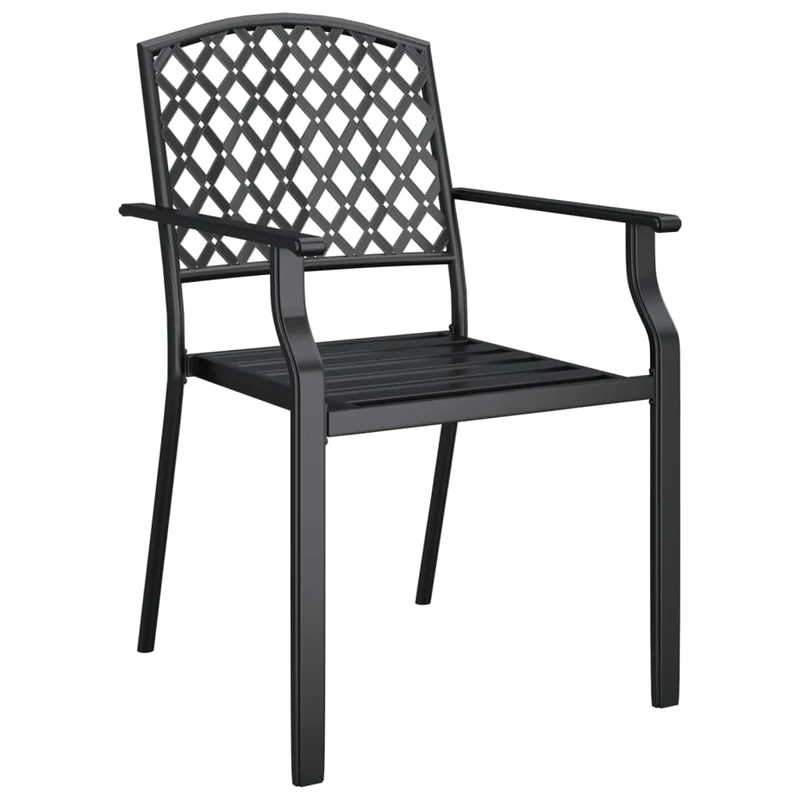 Ensemble de salle à manger de jardin meuble extérieur 3 pièces anthracite acier 02_0013581