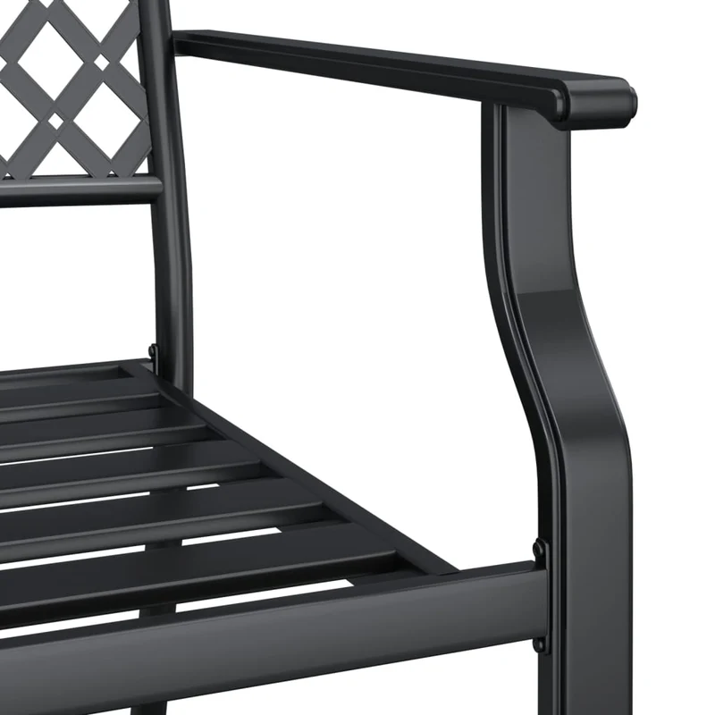 Ensemble de salle à manger de jardin meuble extérieur 3 pièces anthracite acier 02_0013581