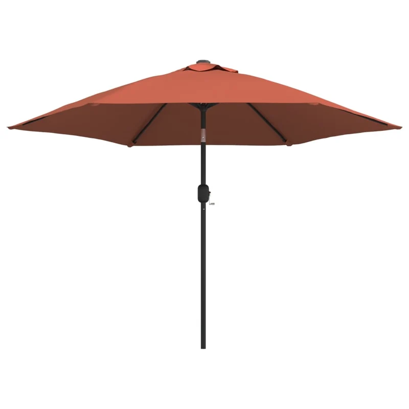 Parasol d'extérieur avec led et mât en acier 300 cm orange 02_0008178