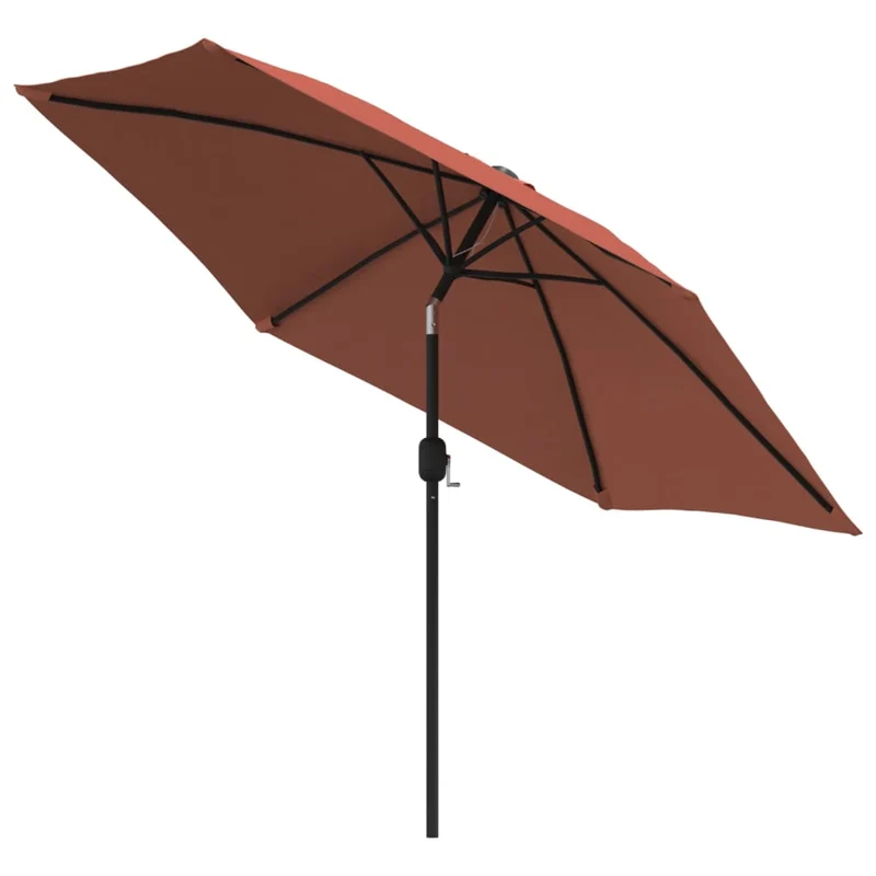 Parasol d'extérieur avec led et mât en acier 300 cm orange 02_0008178