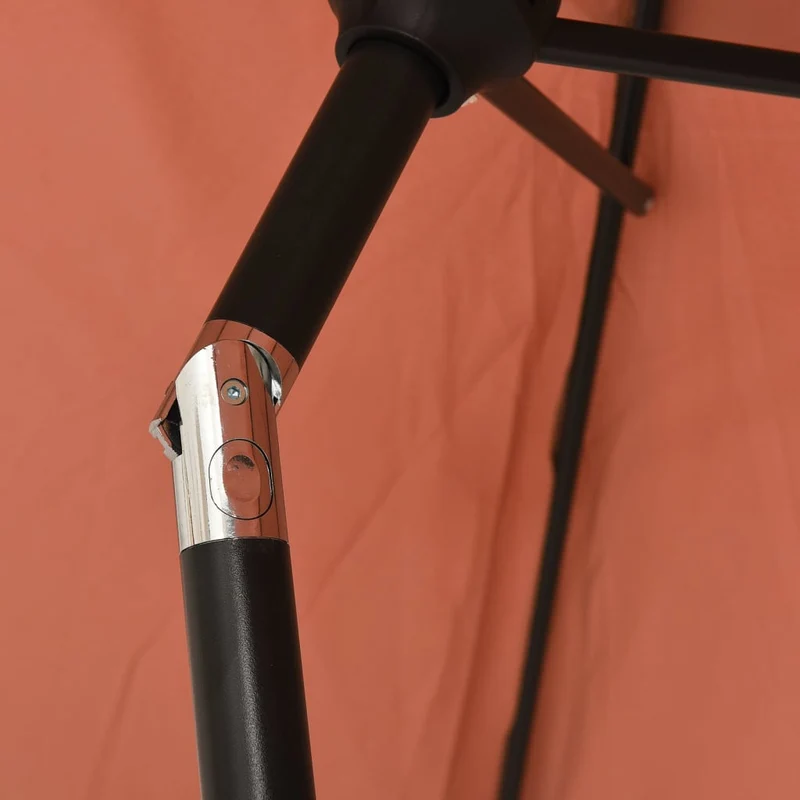 Parasol d'extérieur avec led et mât en acier 300 cm orange 02_0008178