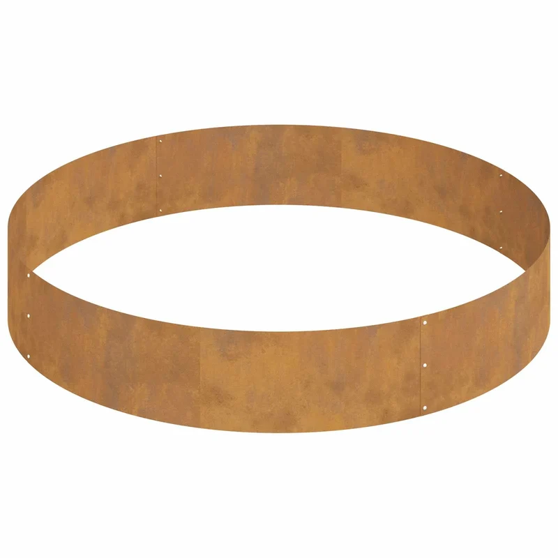 Cache-pot de jardin rond moderne 120 x 120 x 20 cm pratique et durable en acier marron 02_0052284