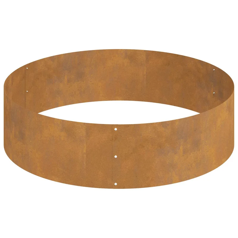 Cache-pot de jardin rond moderne 120 x 120 x 20 cm pratique et durable en acier marron 02_0052284