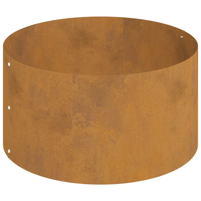 Cache-pot de jardin rond moderne 120 x 120 x 20 cm pratique et durable en acier marron 02_0052284