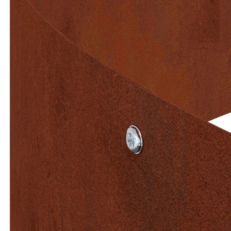 Cache-pot de jardin rond moderne 120 x 120 x 20 cm pratique et durable en acier marron 02_0052284