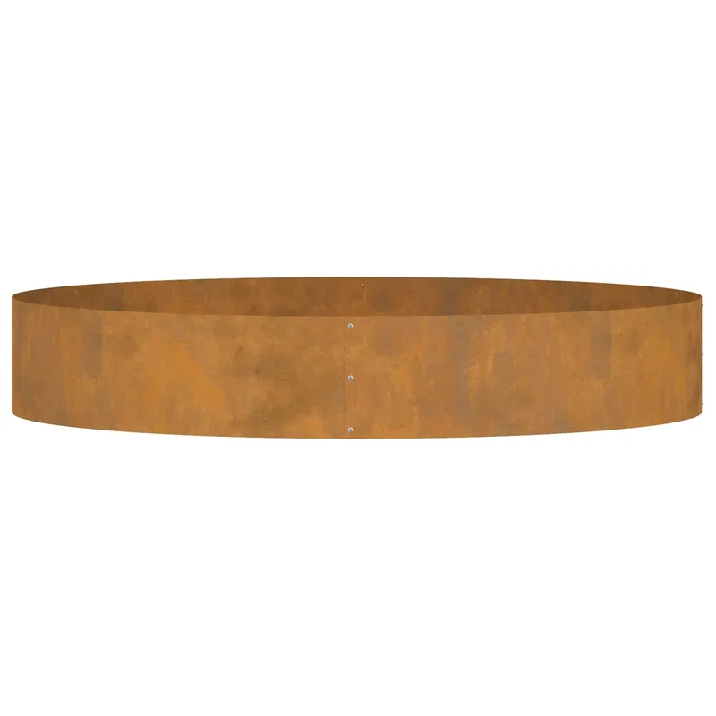 Anneau de jardinière rond design moderne extérieur 120 x 120 x 20 cm résistant facile à monter en acier marron 02_0052274