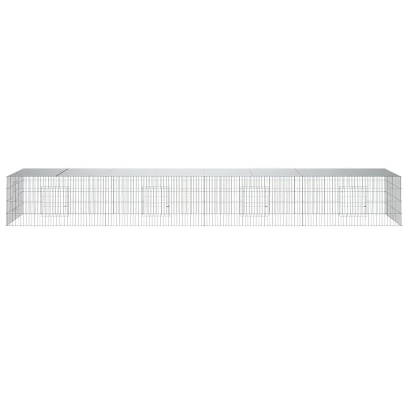 Cage à lapin 4 panneaux 433 x 109 x 54 cm Fer galvanisé Argent 02_0041690