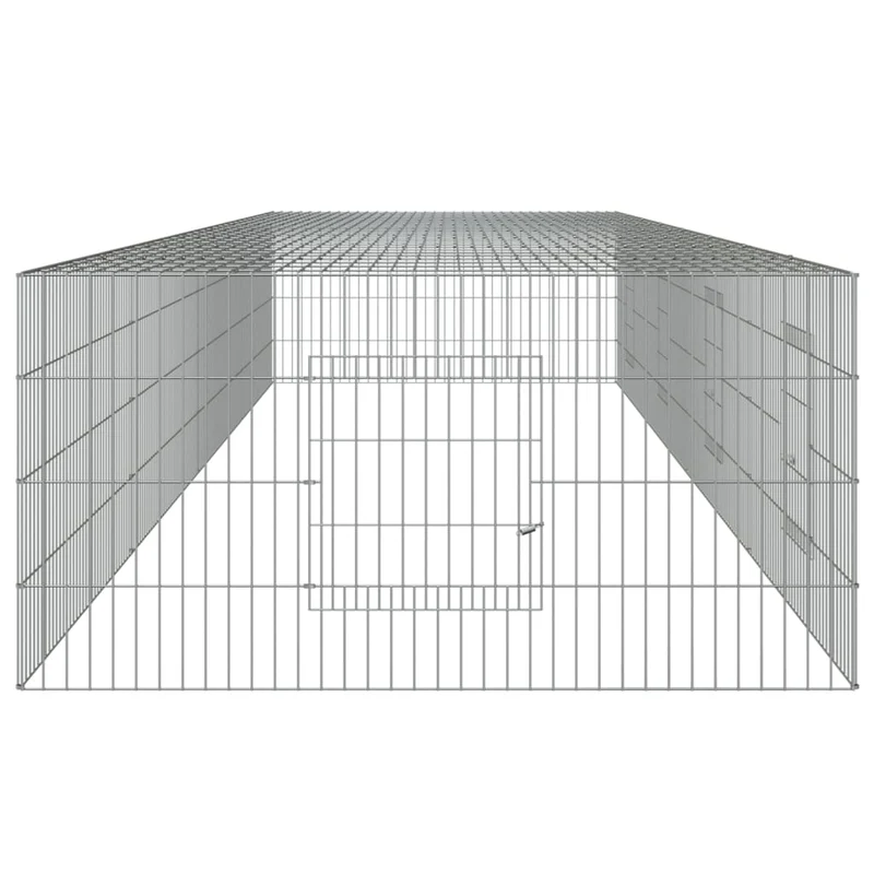 Cage à lapin 4 panneaux 433 x 109 x 54 cm Fer galvanisé Argent 02_0041690