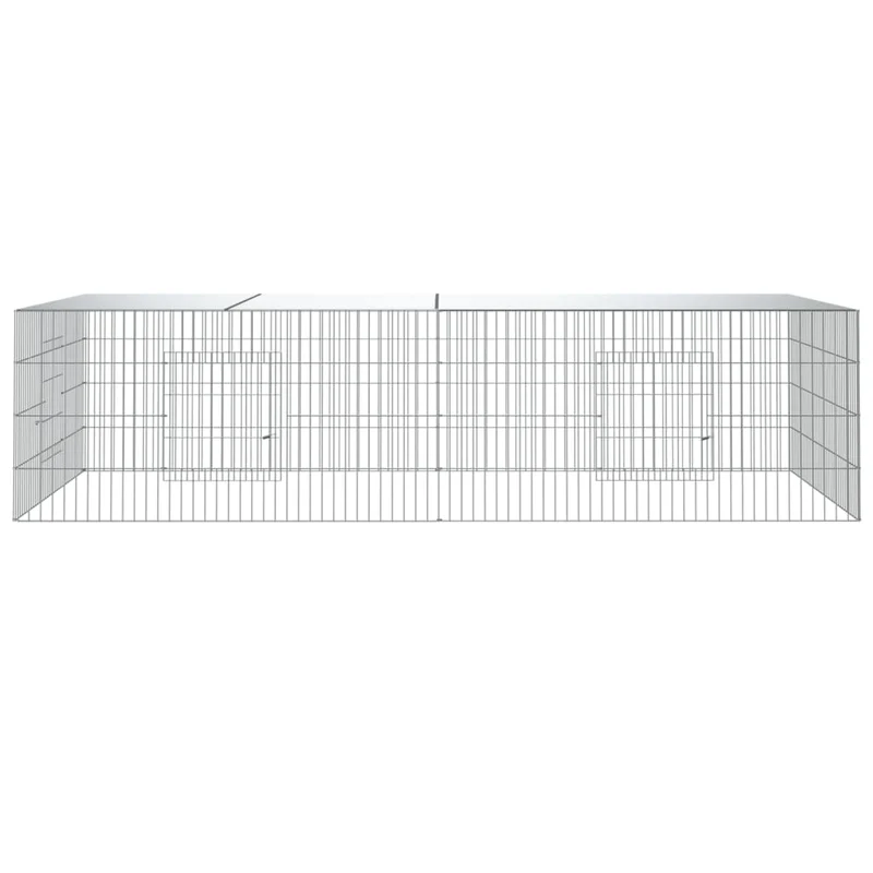 Cage à lapin 2 panneaux 220 x 110 x 55 cm Fer galvanisé Argent 02_0041686