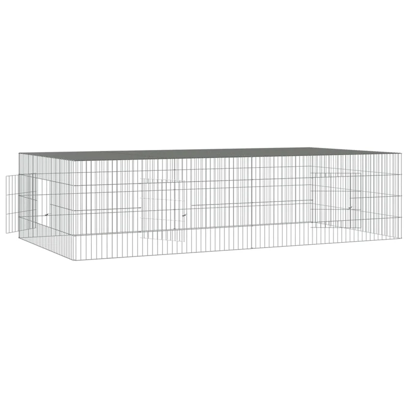 Cage à lapin 2 panneaux 220 x 110 x 55 cm Fer galvanisé Argent 02_0041686