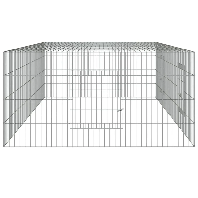 Cage à lapin 2 panneaux 220 x 110 x 55 cm Fer galvanisé Argent 02_0041686
