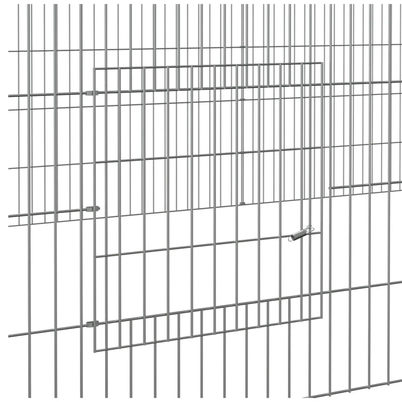 Cage à lapin 2 panneaux 220 x 110 x 55 cm Fer galvanisé Argent 02_0041686