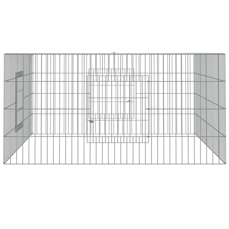 Cage à lapin 110 x 110 x 55 cm Fer galvanisé Argent 02_0041684