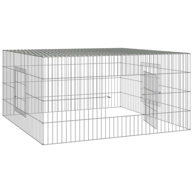 Cage à lapin 110 x 110 x 55 cm Fer galvanisé Argent 02_0041684