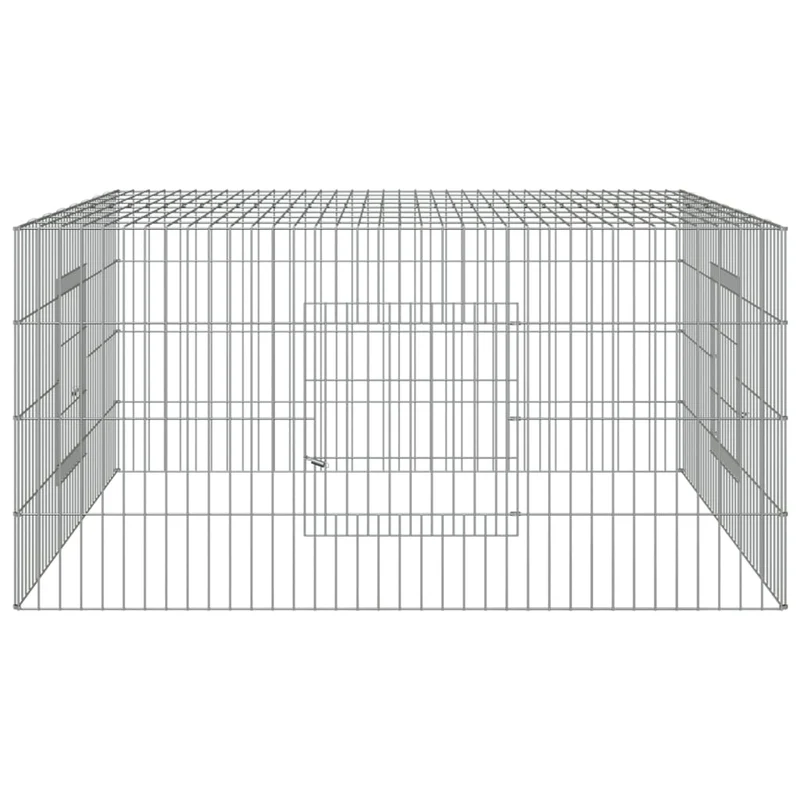 Cage à lapin 110 x 110 x 55 cm Fer galvanisé Argent 02_0041684