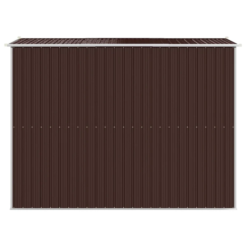 Abri de jardin cabane cabanon maison de stockage remise extérieur hangar outils robuste foncé 192 x 274 x 223 cm acier galvanisé marron 02_0022318