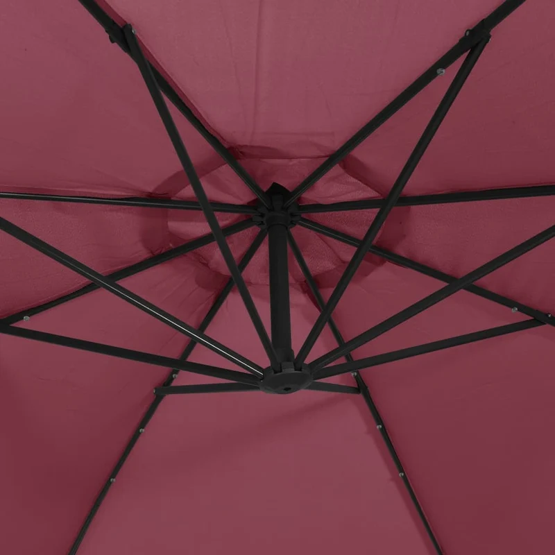 Parasol déporté avec lumières led rouge bordeaux 350 cm 02_0008458