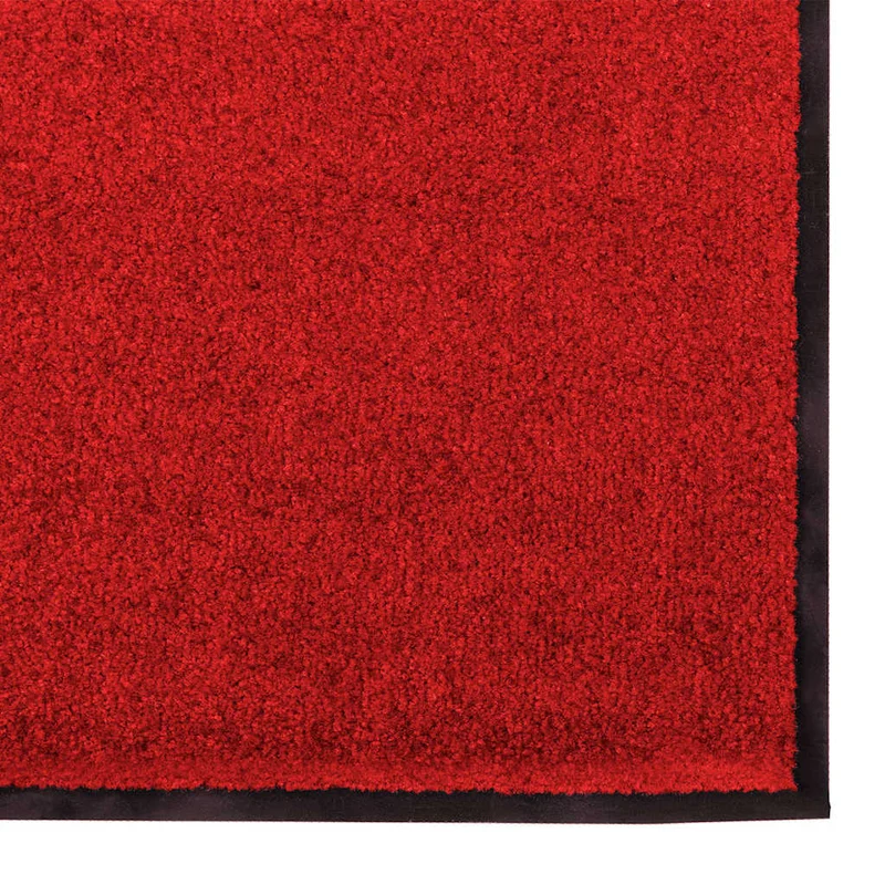 Tapis d'entrée rectangulaire moderne 120 x 250 cm capacité anti-salissure style élégant en polyamide rouge 02_0057994