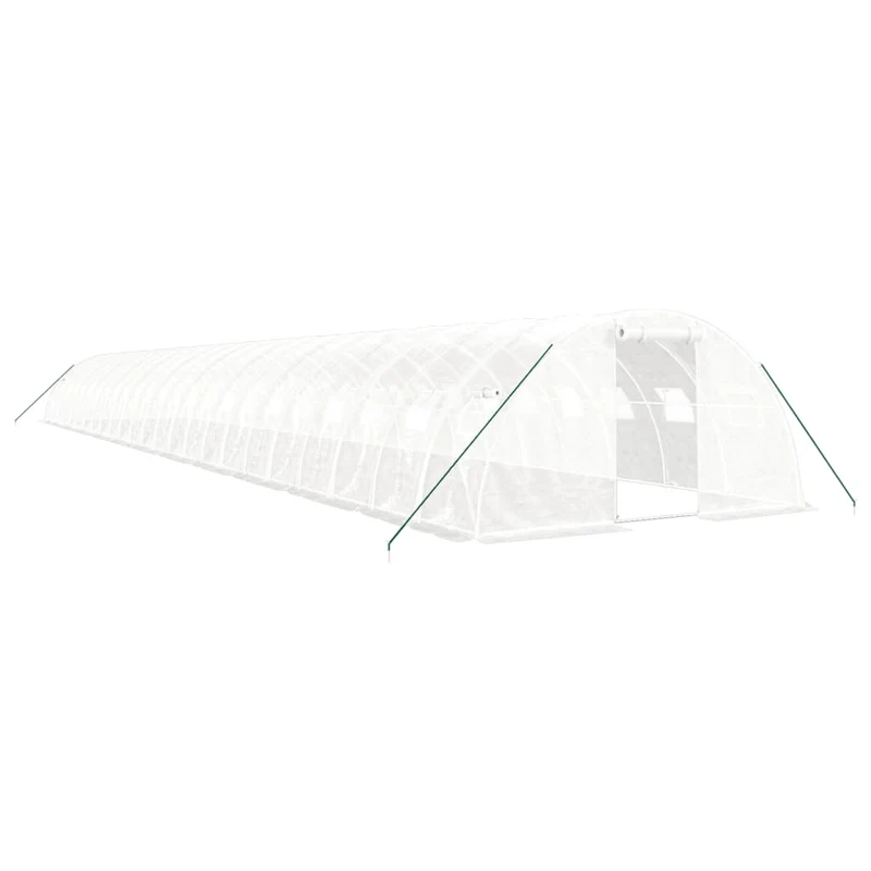Serre tente abri plante fleur légumes avec cadre en acier 96 m² 24 x 4 x 2 m blanc 02_0044645