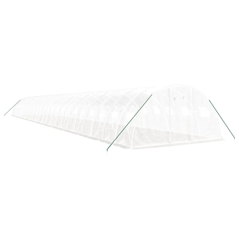 Serre tente abri plante fleur légumes avec cadre en acier 96 m² 24 x 4 x 2 m blanc 02_0044645
