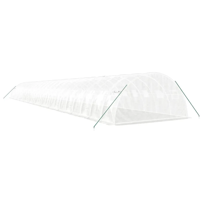 Serre tente abri plante fleur légumes avec cadre en acier 96 m² 24 x 4 x 2 m blanc 02_0044645
