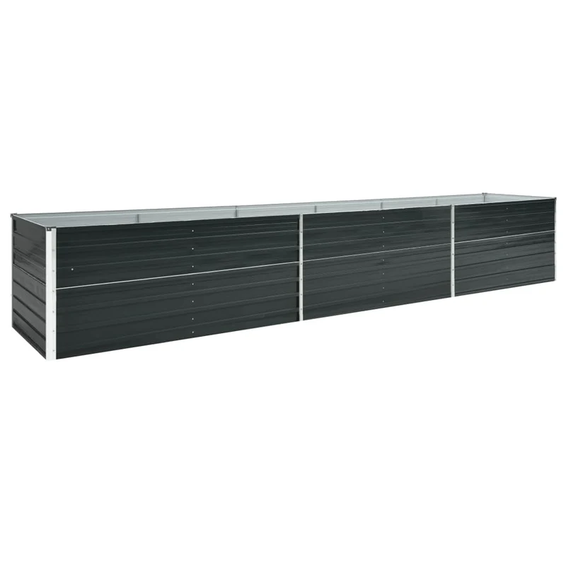 Jardinière lit surélevé plantes fleurs jardinacier galvanisé 480 x 80 x 77 cm anthracite 02_0001126