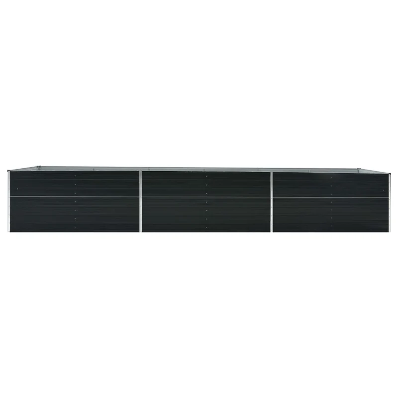 Jardinière lit surélevé plantes fleurs jardinacier galvanisé 480 x 80 x 77 cm anthracite 02_0001126