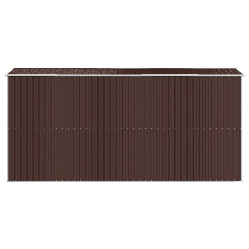 Abri de jardin cabane cabanon maison de stockage remise extérieur hangar outils robuste foncé 192 x 440 x 223 cm acier galvanisé marron 02_0022320
