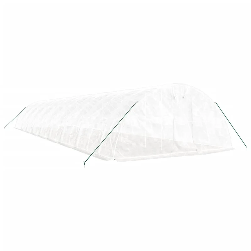 Serre tente abri plante fleur légumes avec cadre en acier 90 m² 18 x 5 x 2,3 m blanc 02_0044641