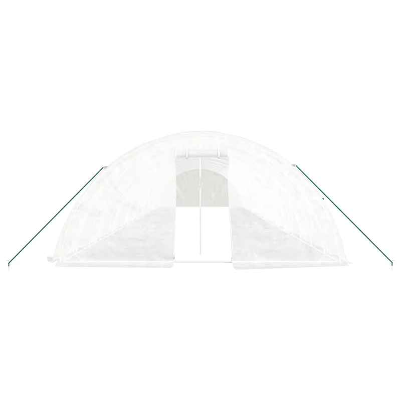 Serre tente abri plante fleur légumes avec cadre en acier 90 m² 18 x 5 x 2,3 m blanc 02_0044641