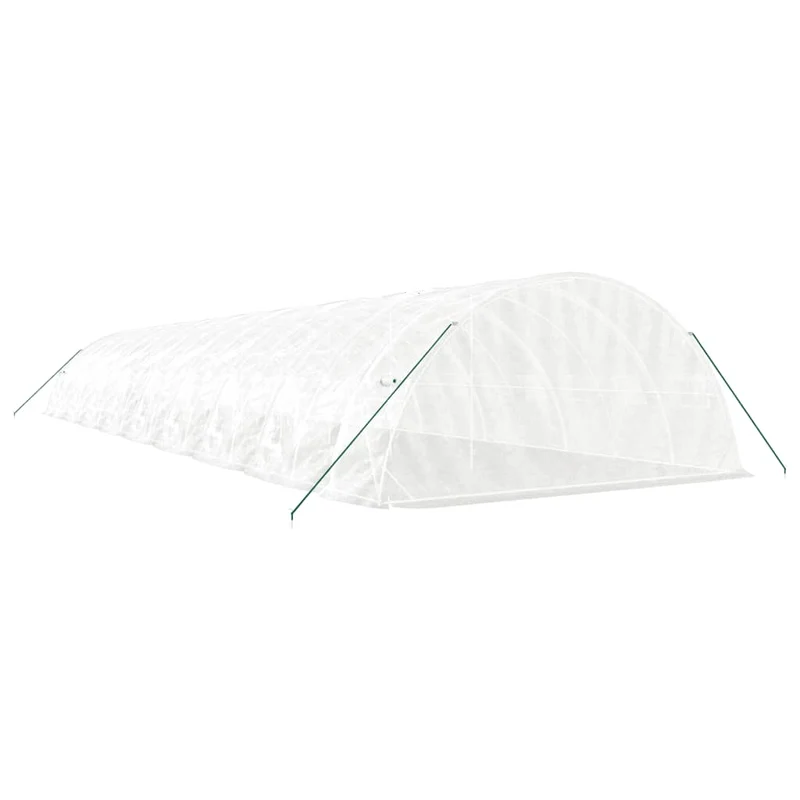 Serre tente abri plante fleur légumes avec cadre en acier 90 m² 18 x 5 x 2,3 m blanc 02_0044641