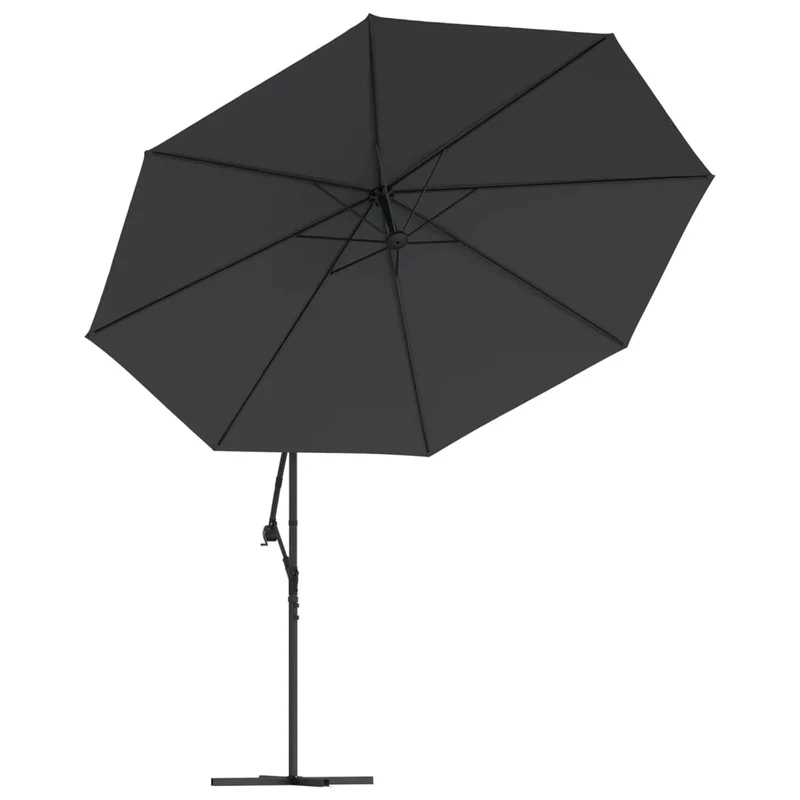 Parasol déporté avec lumières led noir 350 cm 02_0008456