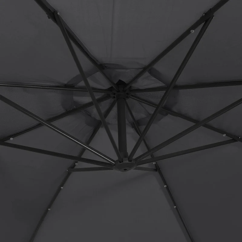 Parasol déporté avec lumières led noir 350 cm 02_0008456
