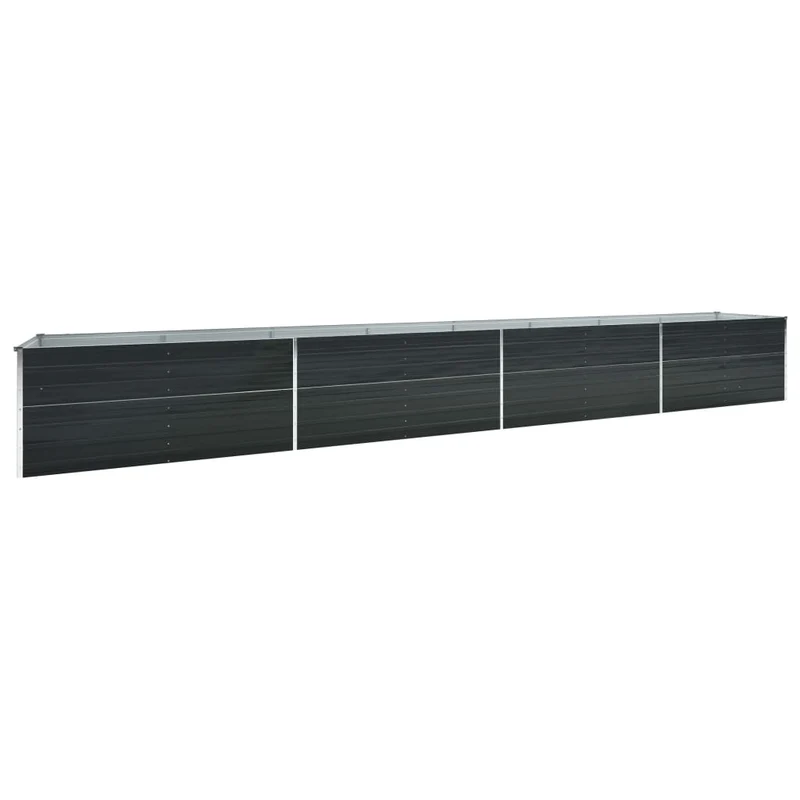 Jardinière lit surélevé plantes fleurs jardin acier galvanisé 600 x 80 x 45 cm anthracite 02_0001130