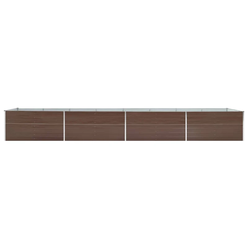 Jardinière lit surélevé plantes fleurs jardin acier galvanisé 600 x 80 x 45 cm marron 02_0001132