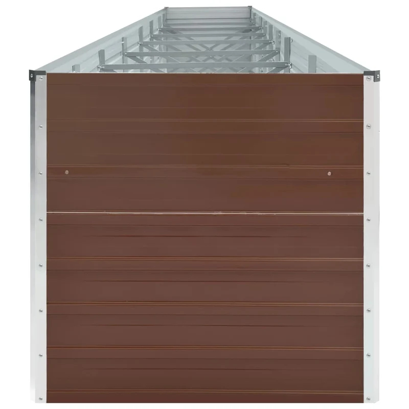 Jardinière lit surélevé plantes fleurs jardin acier galvanisé 600 x 80 x 45 cm marron 02_0001132