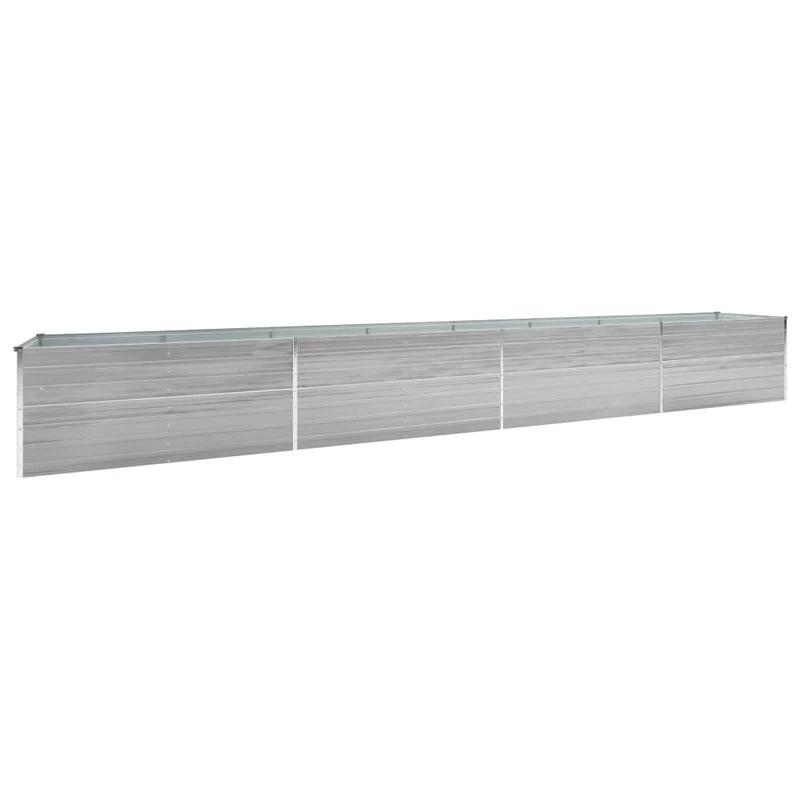 Jardinière lit surélevé plantes fleurs jardin acier galvanisé 600 x 80 x 45 cm gris 02_0001131